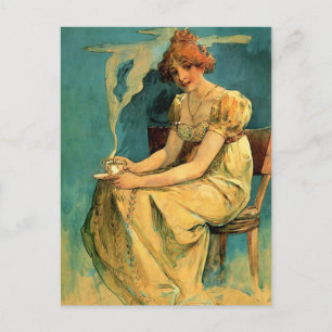 Carte Postale Kava Par Alphonse (Alfons) Mucha ~ Art Nouveau