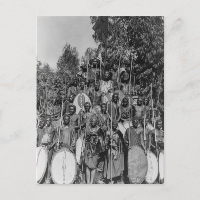 Carte Postale Kavirondos avec Spears et Boucliers (Devant)