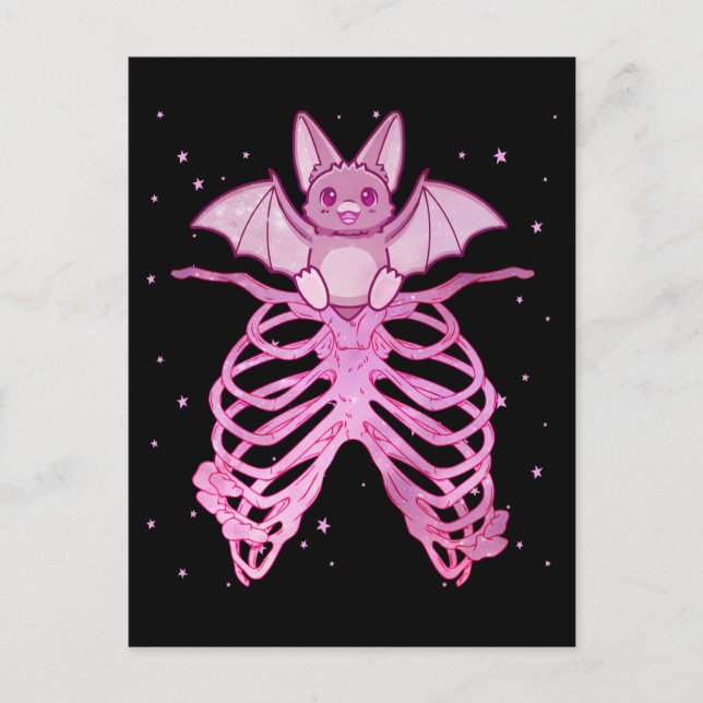 Carte Postale Kawaii Anime Animal Pastel Goth Bat (Devant)