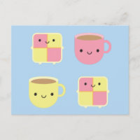 Kawaii Battenberg Gâteau & Coupe de Thé