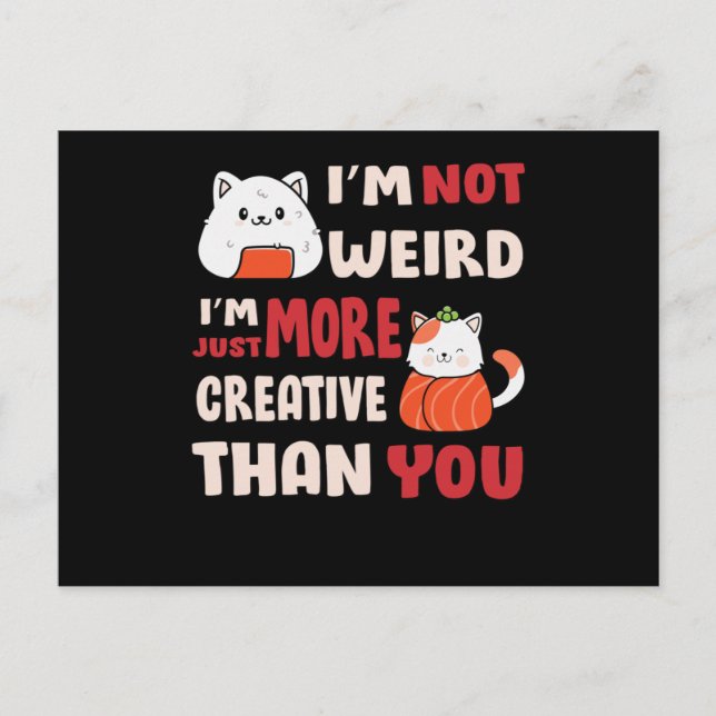 Carte Postale Kawaii Cat Design mignon Avec Citation Inspiration (Devant)