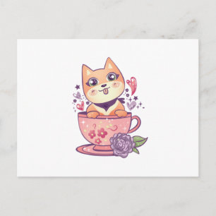 Carte Postale Kawaii Chien Anime mignonne Chiot cadeau