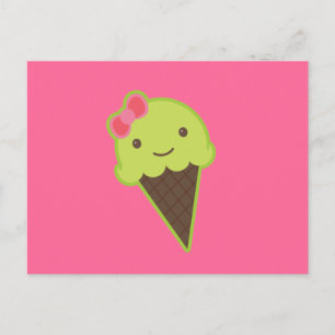 Carte Postale Kawaii congelé dans un cône