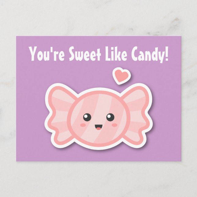 Carte Postale Kawaii et sucré comme bonbon (Devant)