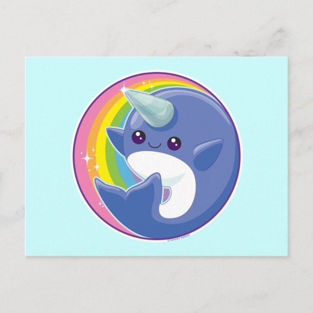 Carte Postale Kawaii Narwhal (Devant)