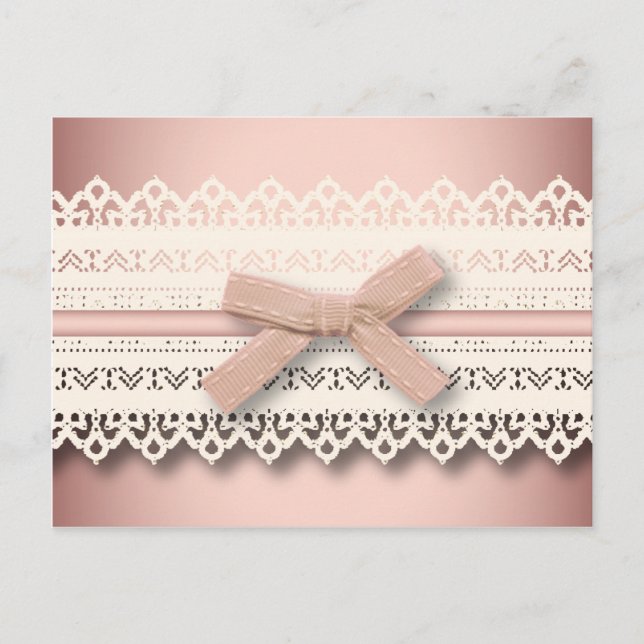 Carte Postale Kawaii princess girly chic dentelle blanche arc ro (Devant)