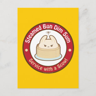 Carte Postale Kawaii vapeur Bun Dim Sum