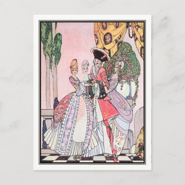 Carte Postale Kay Nielsen - En poudre et crinoline (Devant)