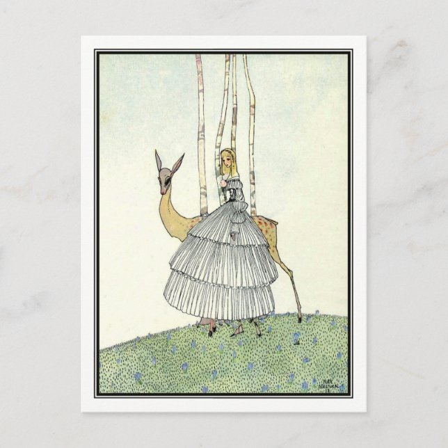 Carte Postale Kay Nielsen - En poudre et en crinoline (Devant)