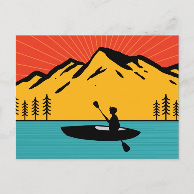 Carte Postale Kayak De Bateau Rétro À Bateau Sur Le Lac Tahoe (Devant)