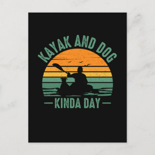 Carte Postale Kayak et Chien Kinda Day