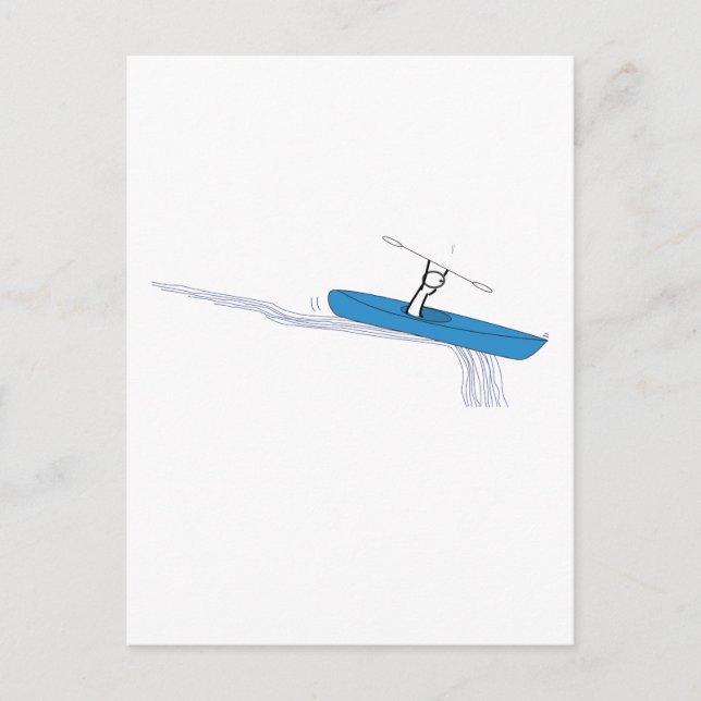 Carte Postale Kayaker sur l'eau (Devant)