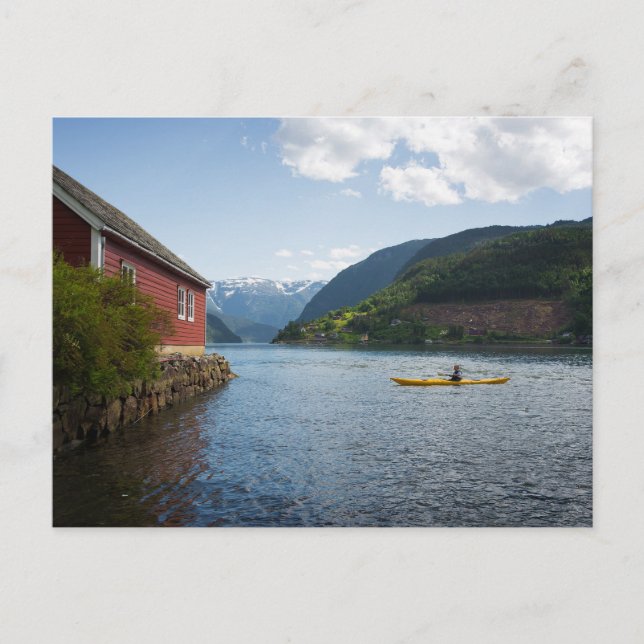 Carte Postale Kayaking the Hardangerfjord en Norvège (Devant)