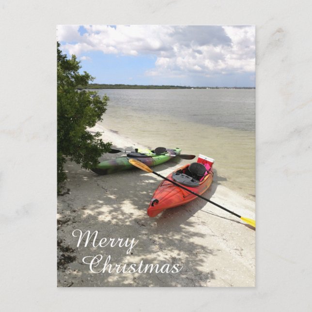 Carte Postale Kayak's on the Beach, Kayak Christmas (Devant)