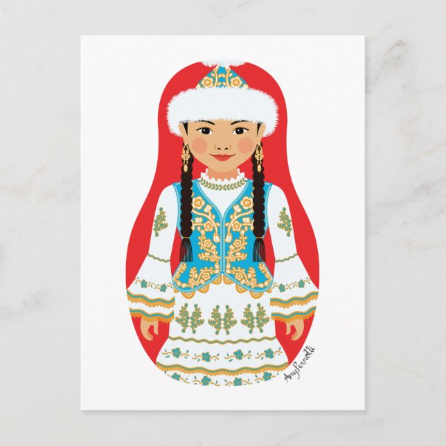 Carte postale kazakh Matryoshka (Devant)