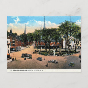 Carte Postale KEENE NH Town Carré View, 1922 Vintage