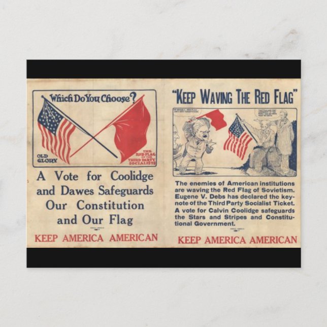Carte Postale Keep America American - Vote Cal Coolidge (Devant)