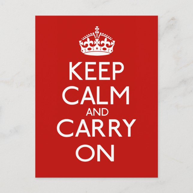 Carte Postale Keep Calm and Carry (Devant)