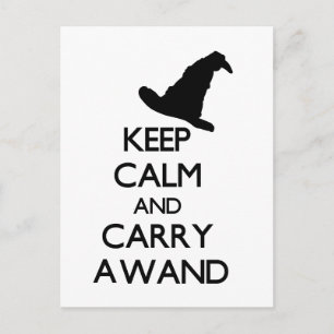CARTE POSTALE KEEP CALM AND CARRY A WAND