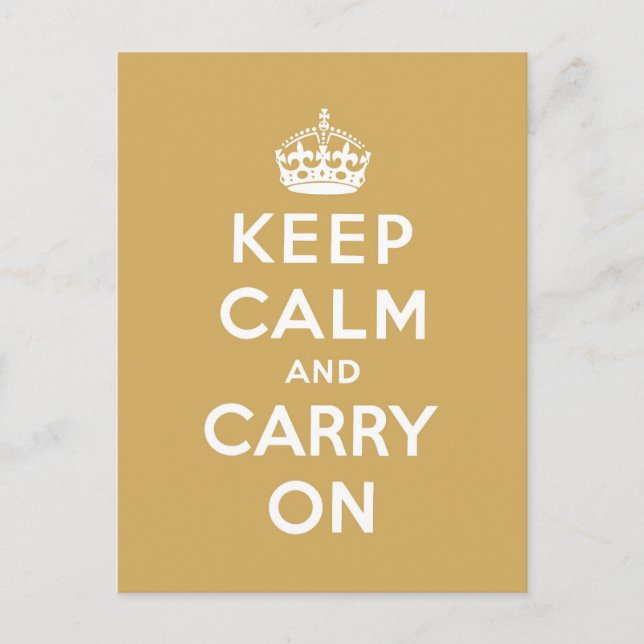 Carte Postale keep calm and carry on original (Devant)