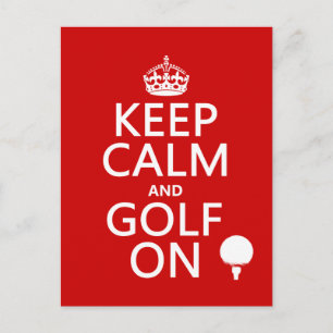 Carte Postale Keep Calm and Golf On - available in all colors