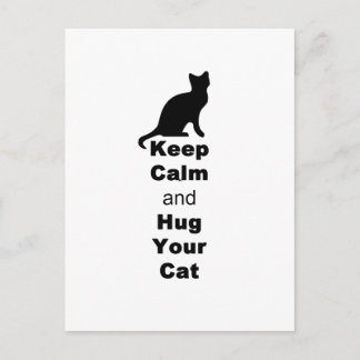 Carte Postale Keep Calm and Hug Your Cat