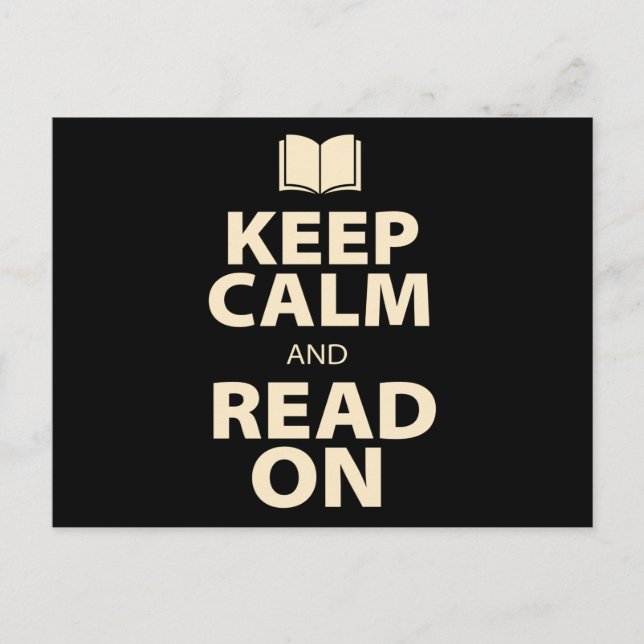 Carte Postale Keep Calm and Read On Book (Devant)
