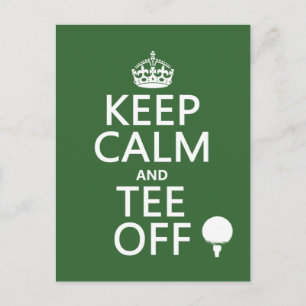 Carte Postale Keep Calm and Tee Off - Golf presents, tous colors