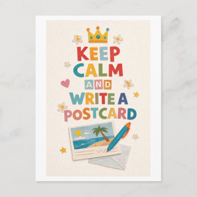 Carte Postale "Keep Calm and Write a Postcard" (Devant)