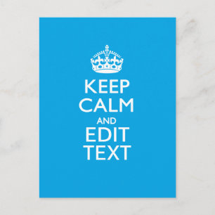 Carte Postale Keep Calm and Your Text on Sky Blue Decor