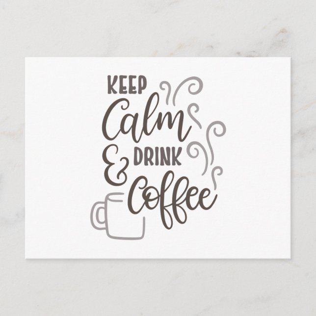 Carte Postale Keep calm et café (Devant)