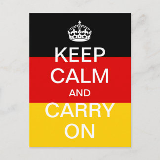 Carte Postale KEEP CALM et CONTINUEZ - Drapeau allemand personna