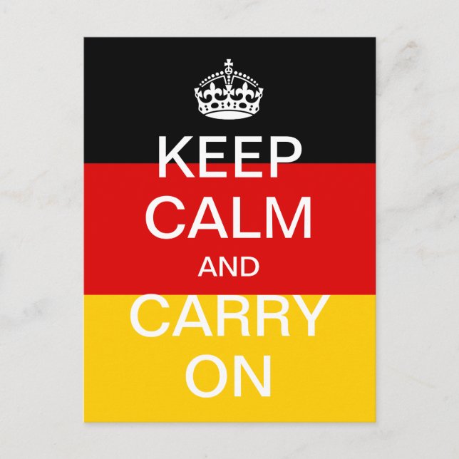 Carte Postale KEEP CALM et CONTINUEZ - Drapeau allemand personna (Devant)