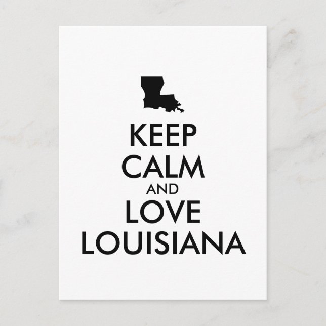 Carte Postale KEEP CALM et LOVE LOUISIANA (Devant)