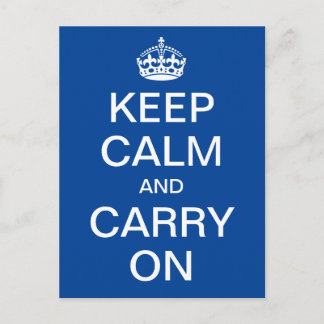 Carte Postale KEEP CALM personnalisé et CARRY ON - mots blancs