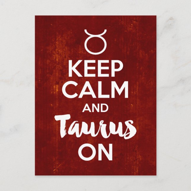 Carte Postale Keep Calm Taurus (Devant)