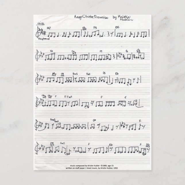 Carte postale Keep Of The Promise Sheet Music (Devant)