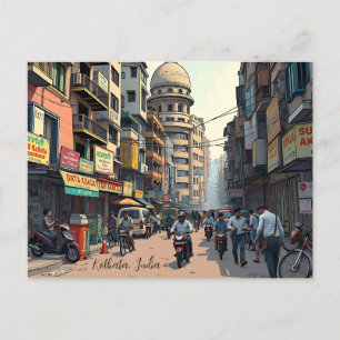 Carte Postale Keepsaké Souvenir pour le centre-ville de Kolkata,