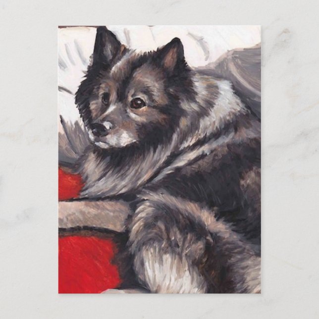 Carte postale Keeshond Dog Art (Devant)
