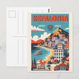Carte Postale kefalonia grèce vintage souvenirs de voyage