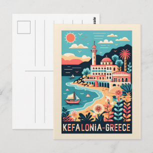 Carte Postale kefalonia grèce vintage souvenirs de voyage