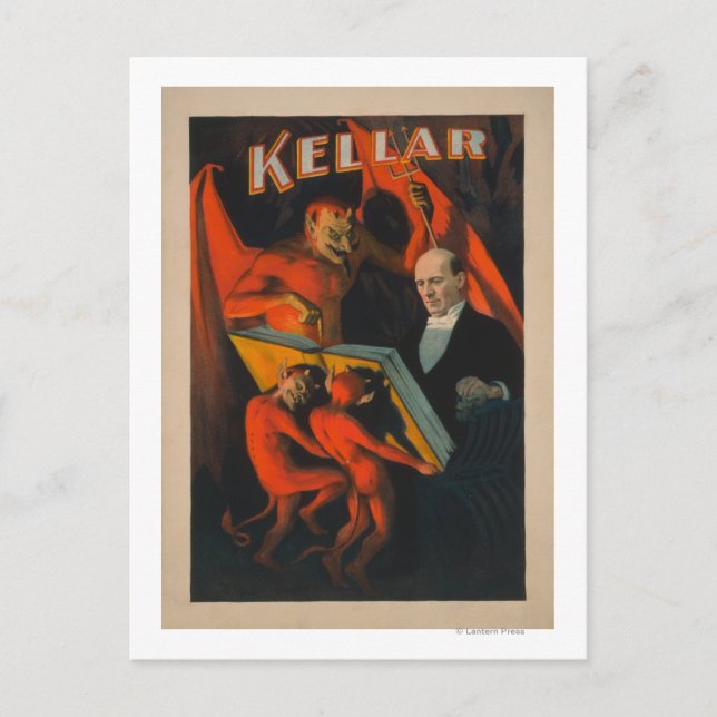 Carte Postale Kellar Devil et les démons avec l'affiche du livre (Devant)
