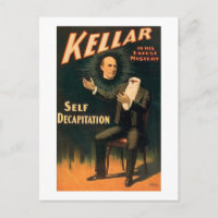 Kellar le Magicien - Autodécapitation - Vintage