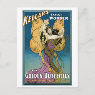 Carte Postale Kellar's ~ Golden Butterfly Vintage Magic Act
