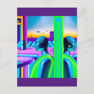 Carte Postale Ken Gage Futur Spectre Sci-Fi