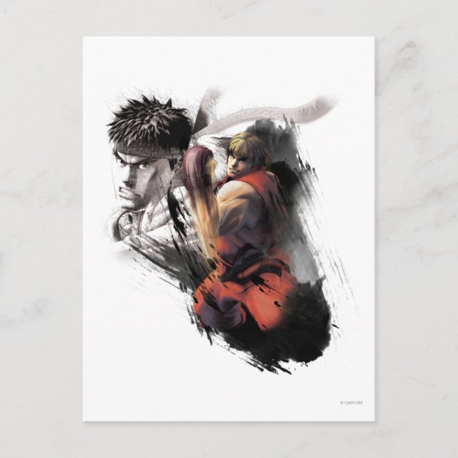 Carte Postale Ken Vs. Ryu (Devant)