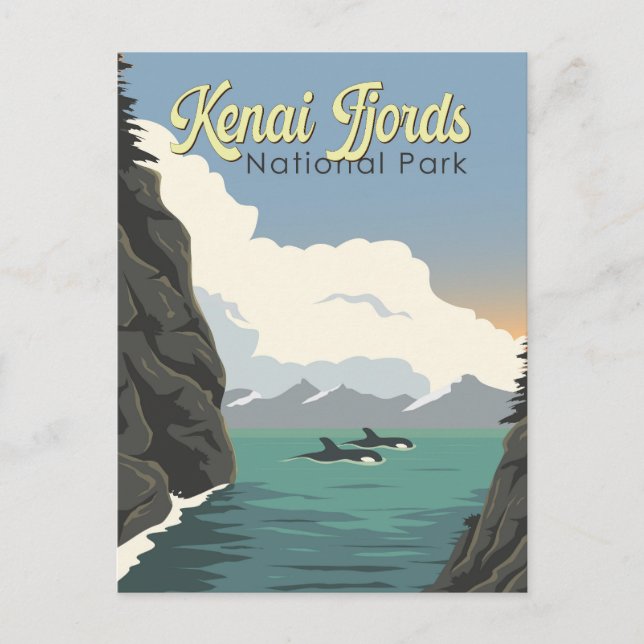 Carte Postale Kenai Fjords National Park Illustration Art de Voy (Devant)