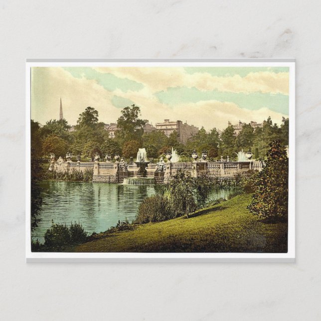 Carte Postale Kensington Gardens, fontaines, Londres, Angleterre (Devant)