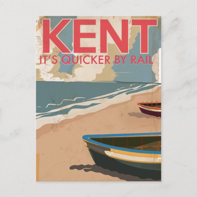 Carte Postale Kent, Angleterre Poster de voyage de la locomotive (Devant)