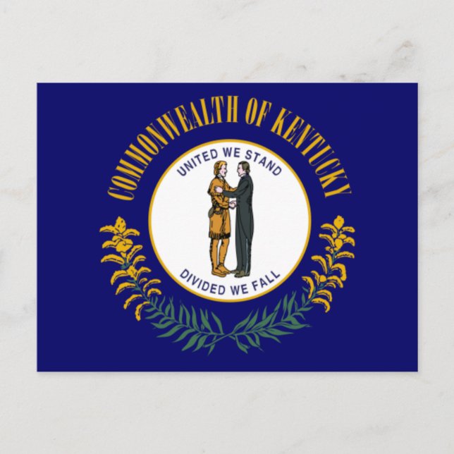 Carte Postale Kentucky : Drapeau d'État américain du Commonwealt (Devant)